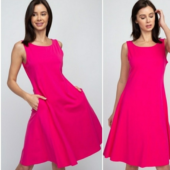 Fuschia Fit N Flare Dress! - Picture 4 of 4